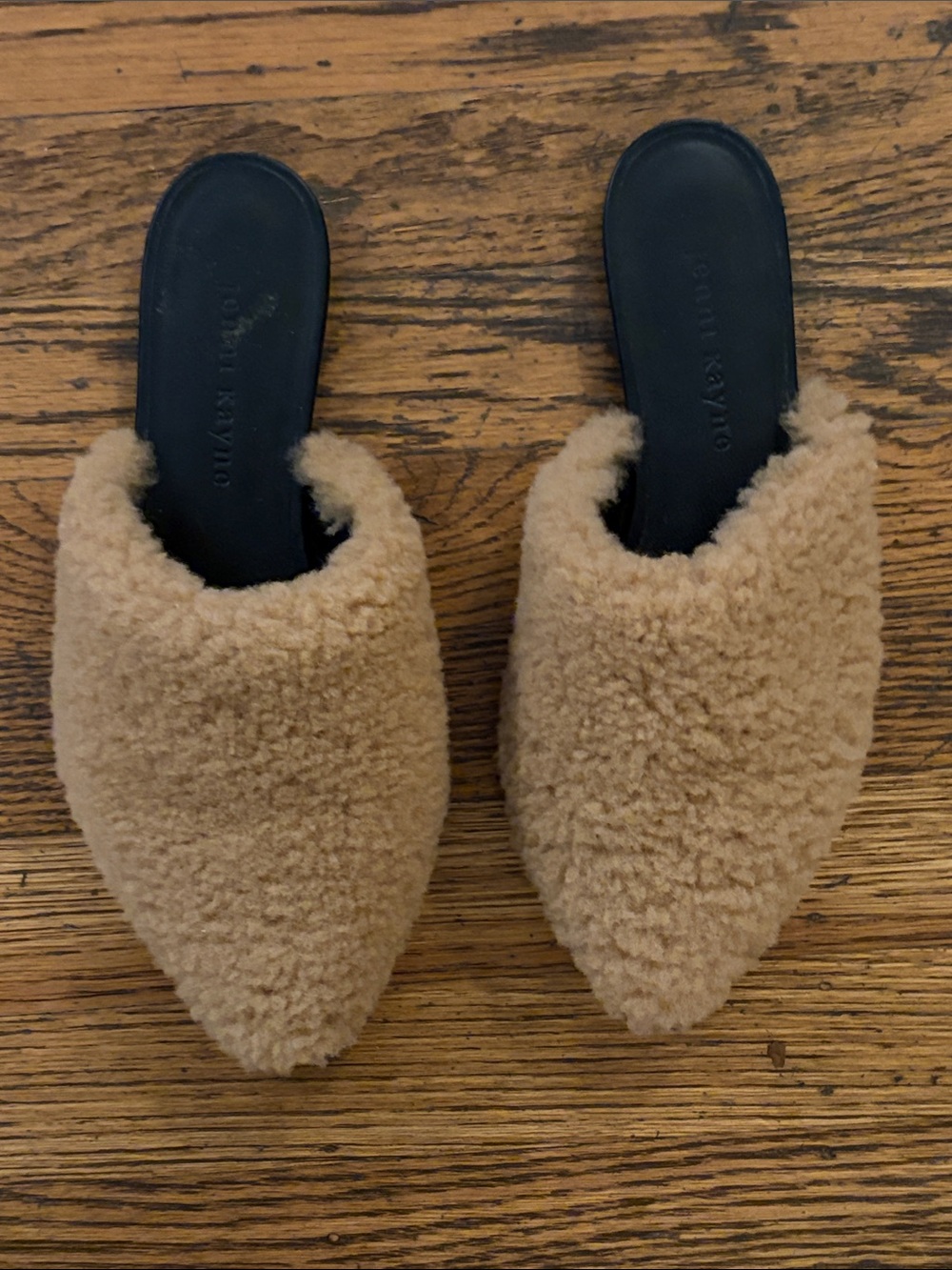 Jenni Kayne Camel Shearling Pointed Mules